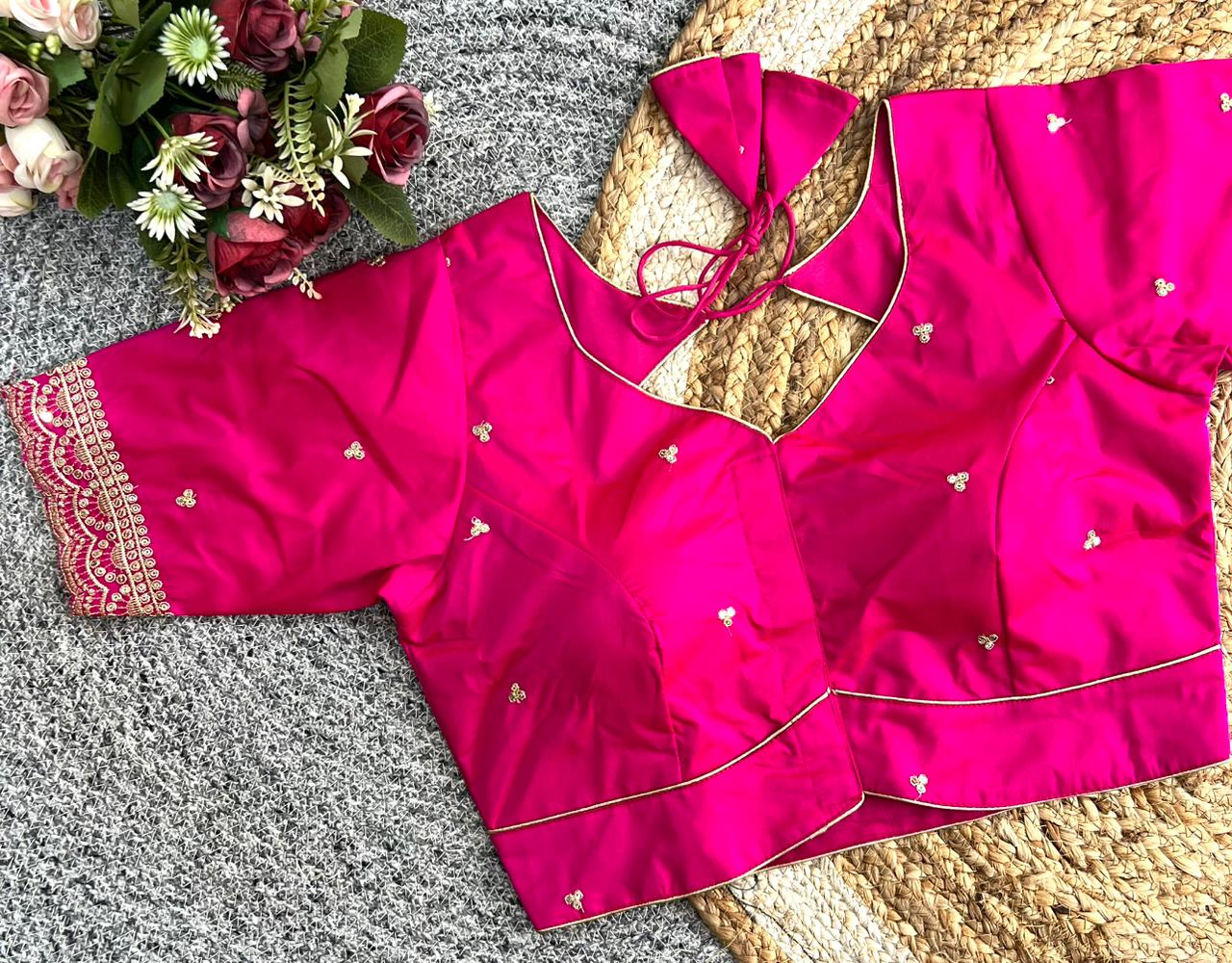 Designer Embroidered Silk Blouse